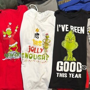 Grinch Kids Short Sleeve T-Shirt bundle - Red, White, Black